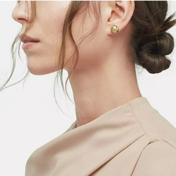 John Hardy 18k Gold & Sterling Classic Chain Hammered Large Stud -Like New - Picture 3 of 15